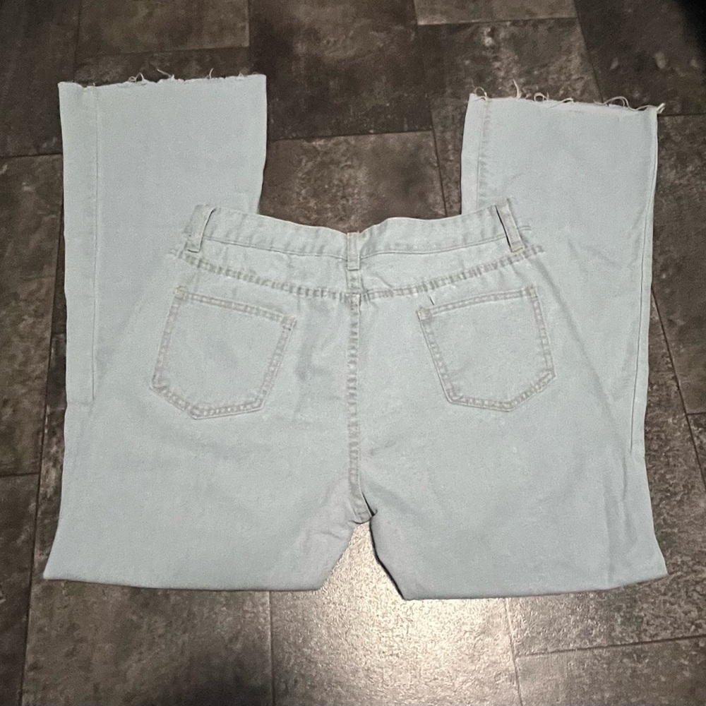 Katt* Light wash Distressed Wide Leg Jeans - Picture 3 of 5